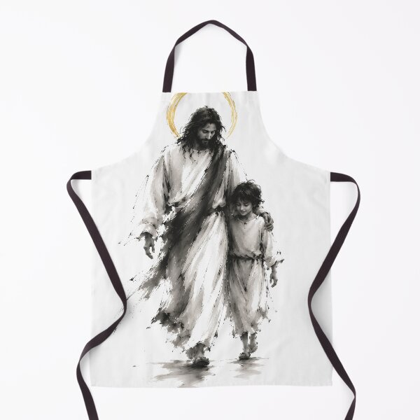Item preview, Jesus Walking With Child Christian Art designed and sold by Phos Creatives.