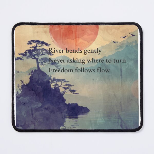 Item preview, Zen River Wall Art | Japanese Sumi-e Landscape Printable | Japandi Minimalist Decor | Pine Tree Haiku Poster | Wabi Sabi Nature Print designed and sold by ChloeDesigns401.
