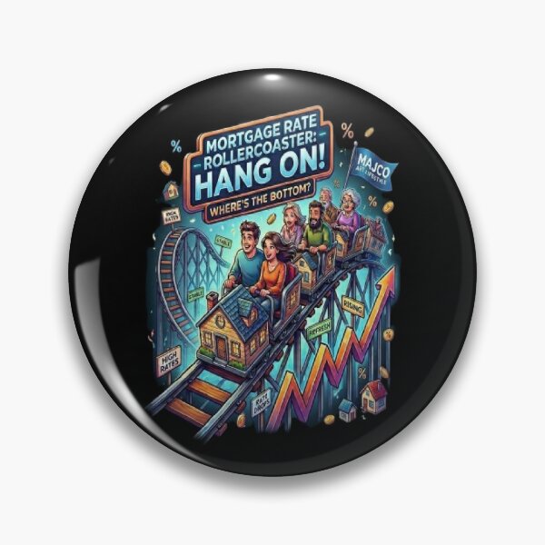 Item preview, Mortgage Rate Rollercoaster Hang on Finance Humor designed and sold by MAJCO-ART.