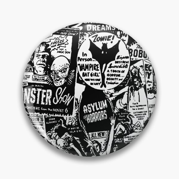 Item preview, Vintage Horror Ad Collage (White ink on dark) designed and sold by Scott Banks.