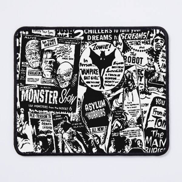 Item preview, Vintage Horror Ad Collage (White ink on dark) designed and sold by Scott Banks.