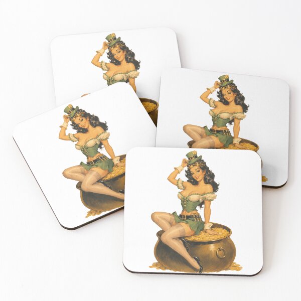 Item preview, Steampunk Leprechaun Pin-Up – Vintage Lucky Irish Girl Retro Art designed and sold by Cosplayvintage.