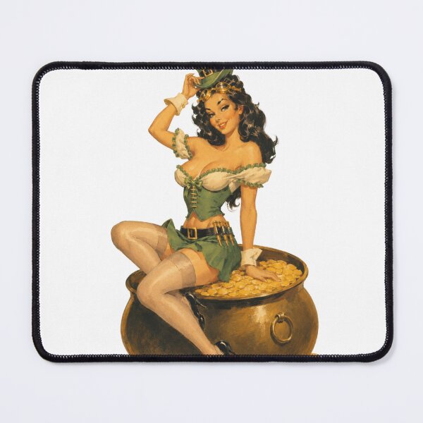 Item preview, Steampunk Leprechaun Pin-Up – Vintage Lucky Irish Girl Retro Art designed and sold by Cosplayvintage.