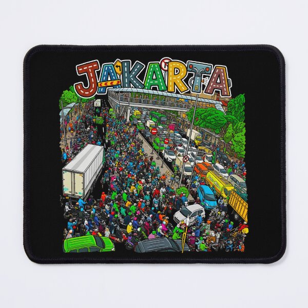 Item preview, Jakarta Traffic Jam – Funny Jakarta Macet Street Life Illustration | Indonesia Urban Chaos designed and sold by maseno.