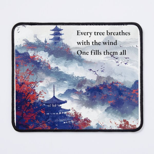 Item preview, Japanese Pagoda Wall Art | Zen Forest Landscape Printable | Japandi Mountain Decor | Sumi-e Haiku Poster | Minimalist Nature Print designed and sold by ChloeDesigns401.