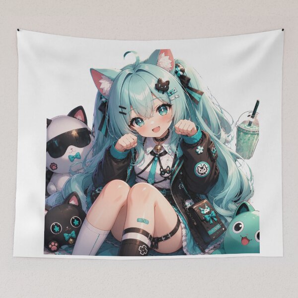 Item preview, Aqua Dreams – Mystical Water Anime Girl Mint NDE style designed and sold by Revyra.