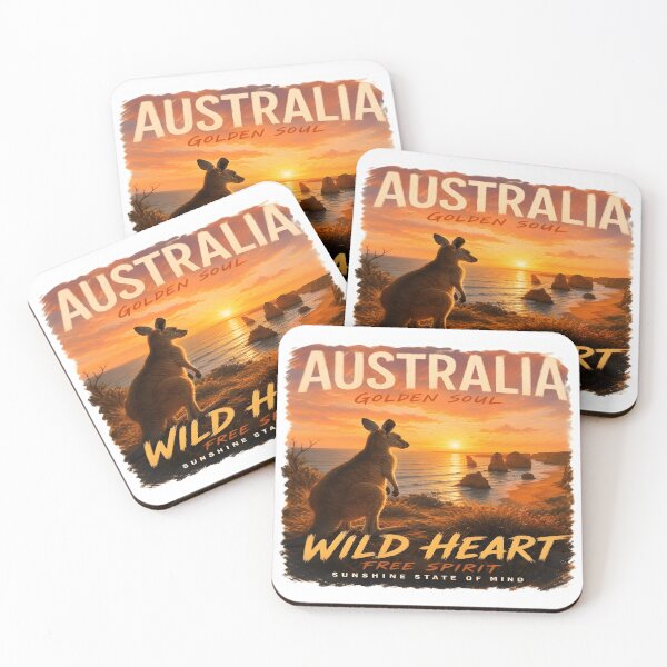 Item preview, Australia Wild Heart – Golden Soul Free Spirit Kangaroo Sunset designed and sold by MAJCO-ART.