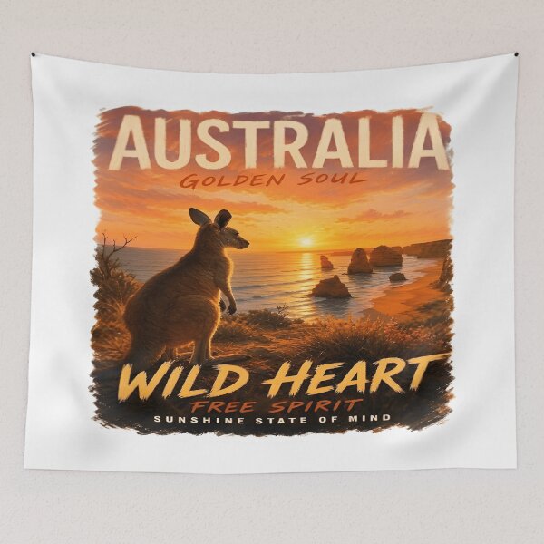Item preview, Australia Wild Heart – Golden Soul Free Spirit Kangaroo Sunset designed and sold by MAJCO-ART.