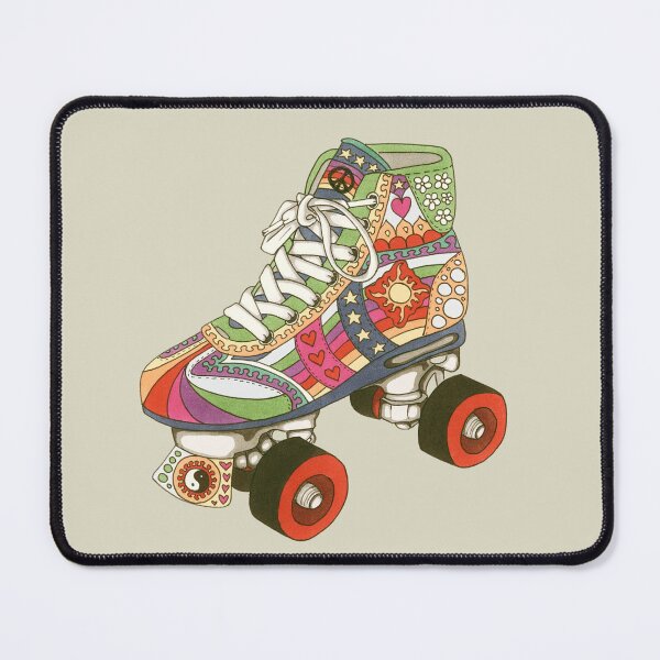 Item preview, Vintage Psychedelic Derby Skate Art Taupe– Retro Hippie Rainbow Groovy Peace Design designed and sold by Kellie Espie Art.