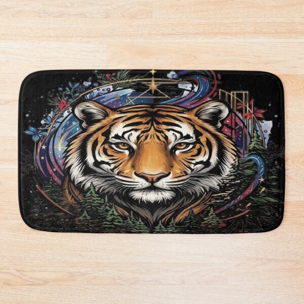 Item preview, Golden Mystic Tiger Forest Illustration designed and sold by MAJCO-ART.