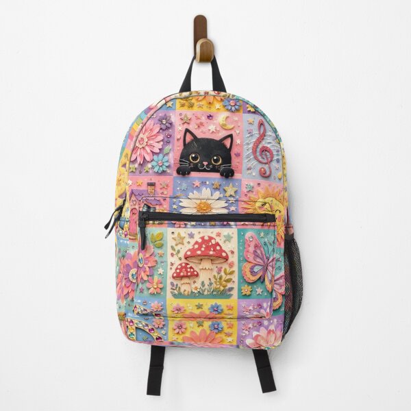 Item preview, Magical Hippie Patchwork - Collage of Flowers, Cats and Rainbows designed and sold by Natalia-Vlad.