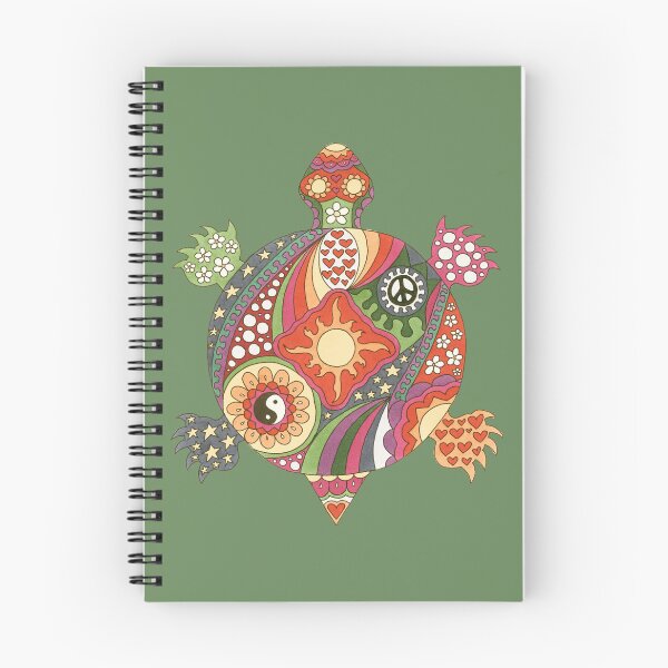 Item preview, Vintage Psychedelic Turtle Art Olive– Retro Hippie Rainbow Groovy Peace Design designed and sold by Kellie Espie Art.