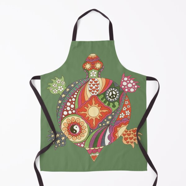 Item preview, Vintage Psychedelic Turtle Art Olive– Retro Hippie Rainbow Groovy Peace Design designed and sold by Kellie Espie Art.