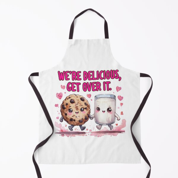 Item preview, We Are Delicious Get Over It Funny Cookie and Milk designed and sold by ArtisticDesignsbyLinda.