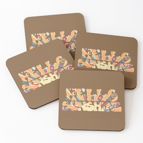 Item preview, Vintage Psychedelic Hello Sunshine Art Brown– Retro Hippie Rainbow Groovy Peace Design designed and sold by Kellie Espie Art.