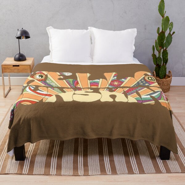 Item preview, Vintage Psychedelic Hello Sunshine Art Brown– Retro Hippie Rainbow Groovy Peace Design designed and sold by Kellie Espie Art.