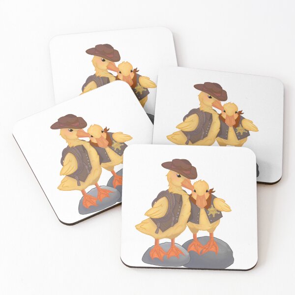 Item preview, Cowboy Duckling Duo Old Western Cartoon Cute Animal Sticker Card Babyshower designed and sold by Komorebji.
