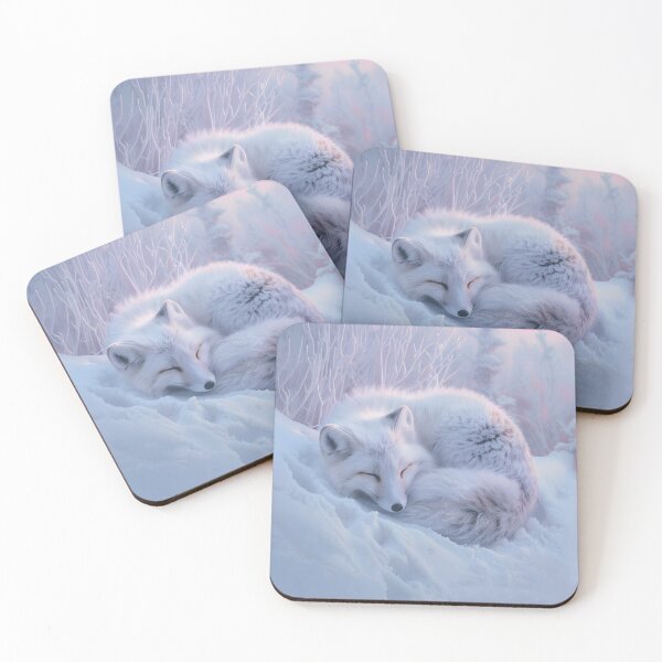 Item preview, Arctic Fox Curled in Snow, Wildlife designed and sold by GuildedWordGraphics.