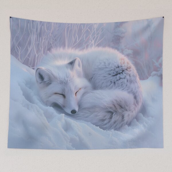 Item preview, Arctic Fox Curled in Snow, Wildlife designed and sold by GuildedWordGraphics.