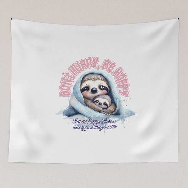 Item preview, Energy Saving Mode Cute Sloth Mom and Baby Watercolor designed and sold by ArtisticDesignsbyLinda.