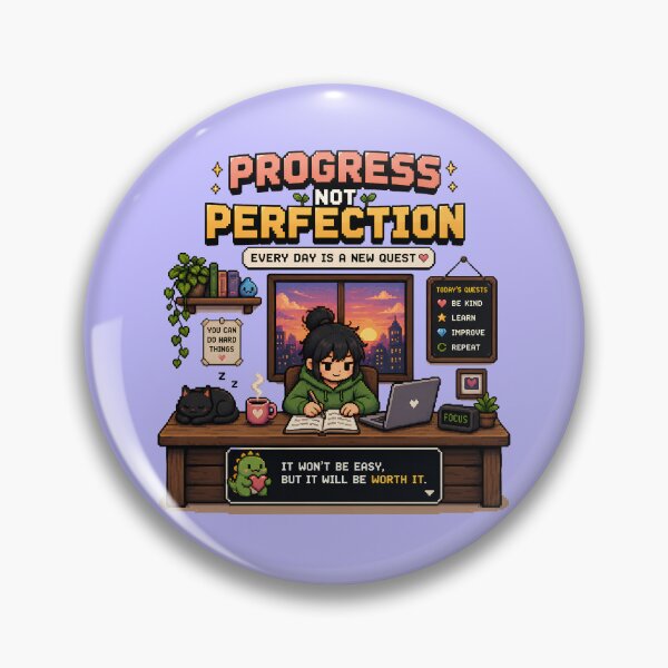 Item preview, PROGRESS NOT PERFECTION designed and sold by BRIGHT BITS BOUTIQUE.