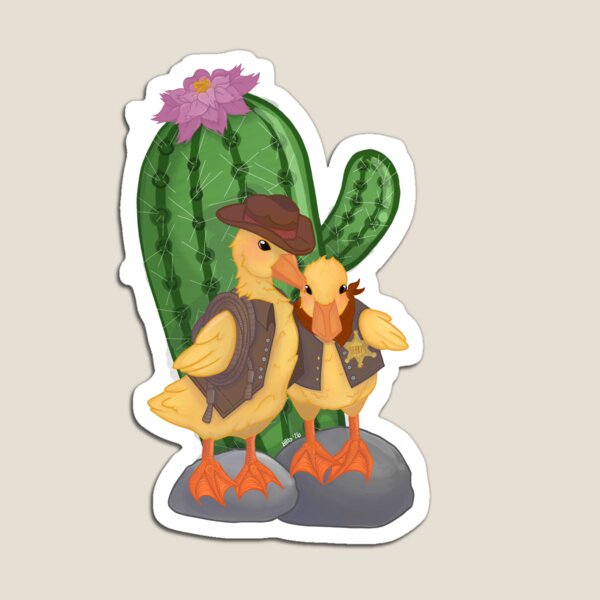 Item preview, Cowboy Duckling Duo Cactus Western Cartoon Cute Animal Sticker Card Babyshower  designed and sold by Komorebji.