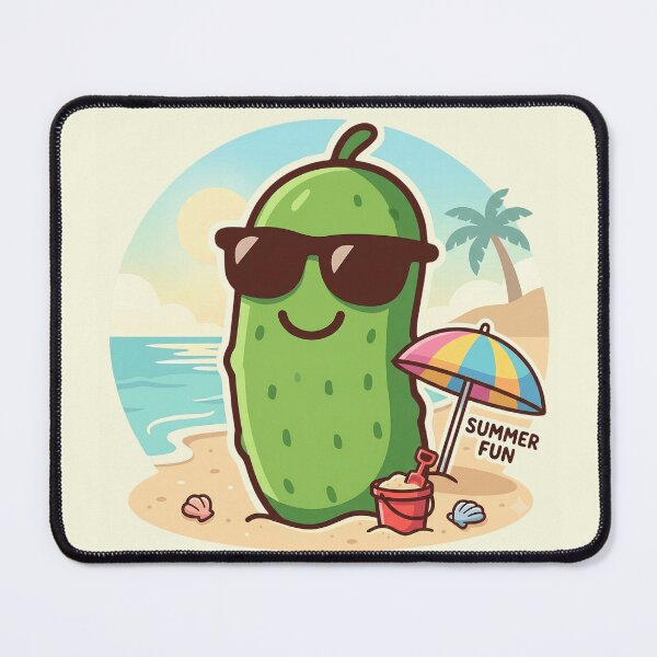 Item preview, Summer Pickle Beach Vacation Cartoon | Cute Kawaii Pickle Lover Gift | Funny Beach Shirt, Sticker, Mug & Vacation Design designed and sold by Basma Designs | Retro, Kawaii Shirts & Stickers.