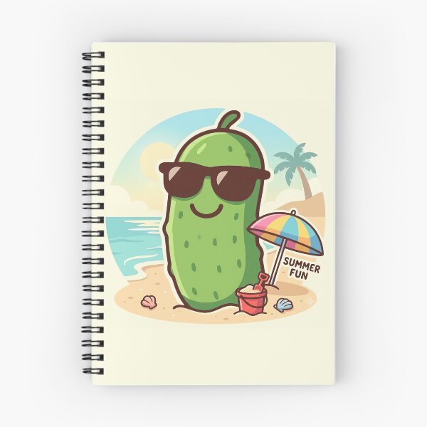 Item preview, Summer Pickle Beach Vacation Cartoon | Cute Kawaii Pickle Lover Gift | Funny Beach Shirt, Sticker, Mug & Vacation Design designed and sold by Basma Designs | Funny Shirts, Stickers & Mugs.