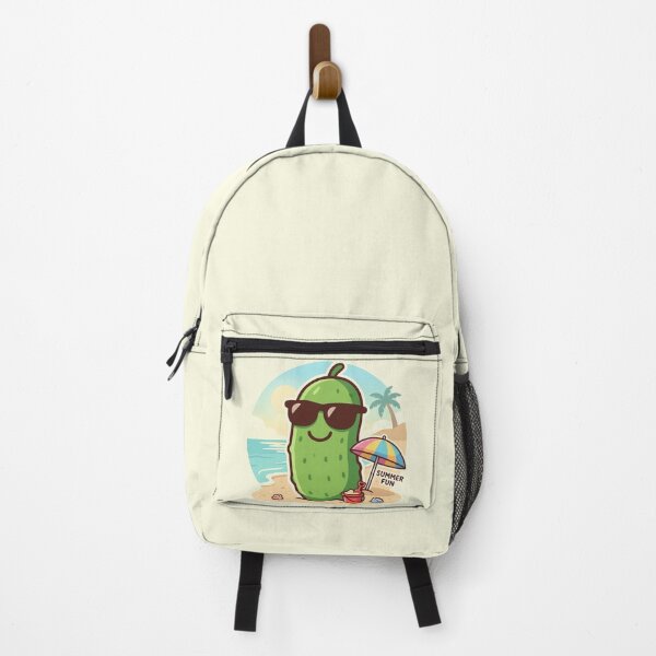 Item preview, Summer Pickle Beach Vacation Cartoon | Cute Kawaii Pickle Lover Gift | Funny Beach Shirt, Sticker, Mug & Vacation Design designed and sold by Basma Designs | Retro, Kawaii Shirts & Stickers.