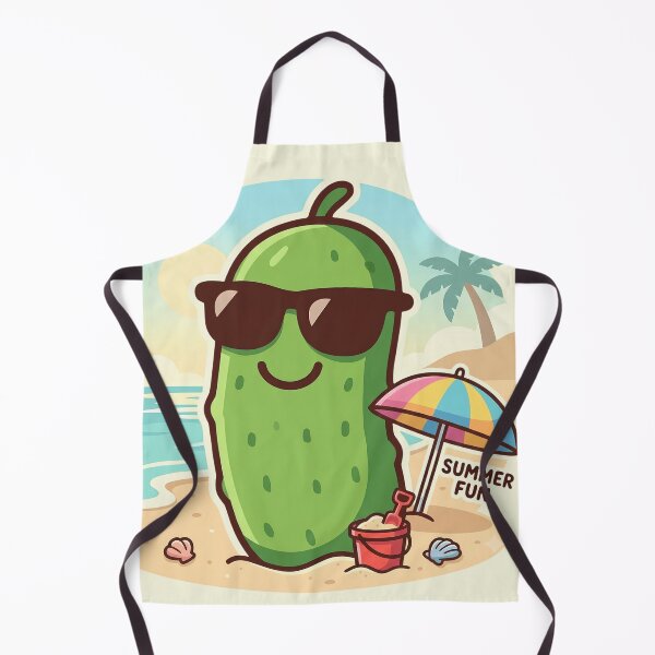 Item preview, Summer Pickle Beach Vacation Cartoon | Cute Kawaii Pickle Lover Gift | Funny Beach Shirt, Sticker, Mug & Vacation Design designed and sold by Basma Designs | Retro, Kawaii Shirts & Stickers.