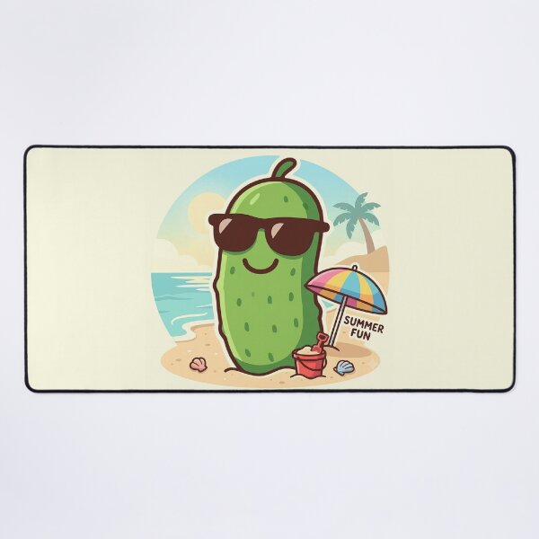 Item preview, Summer Pickle Beach Vacation Cartoon | Cute Kawaii Pickle Lover Gift | Funny Beach Shirt, Sticker, Mug & Vacation Design designed and sold by Basma Designs | Funny Shirts, Stickers & Mugs.