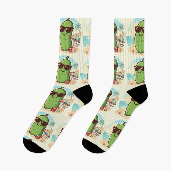 Item preview, Summer Pickle Beach Vacation Cartoon | Cute Kawaii Pickle Lover Gift | Funny Beach Shirt, Sticker, Mug & Vacation Design designed and sold by Basma Designs | Retro, Kawaii Shirts & Stickers.