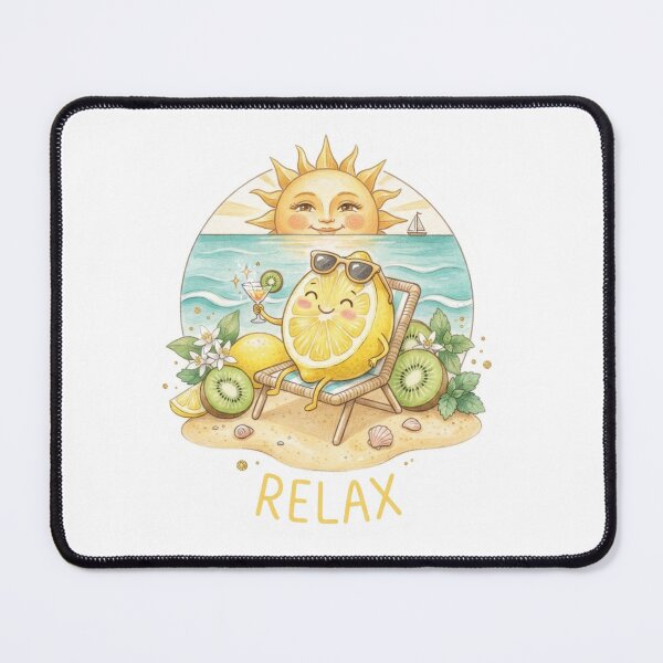 Item preview, Lemon Relax Beach Scene designed and sold by The Sticker Treasury.