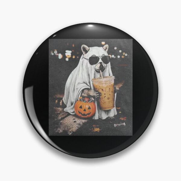 Item preview, Funny Halloween Raccoon Ghost Iced Coffee designed and sold by fangirloverjesu.