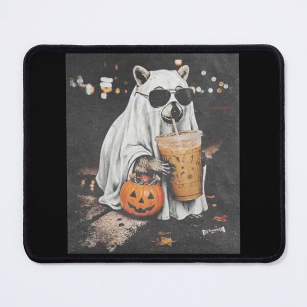 Item preview, Funny Halloween Raccoon Ghost Iced Coffee designed and sold by fangirloverjesu.