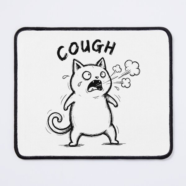 Item preview, Cat Coughing Like A Kid Meme - Funny Cat Doodle designed and sold by Purrfectly Furr.