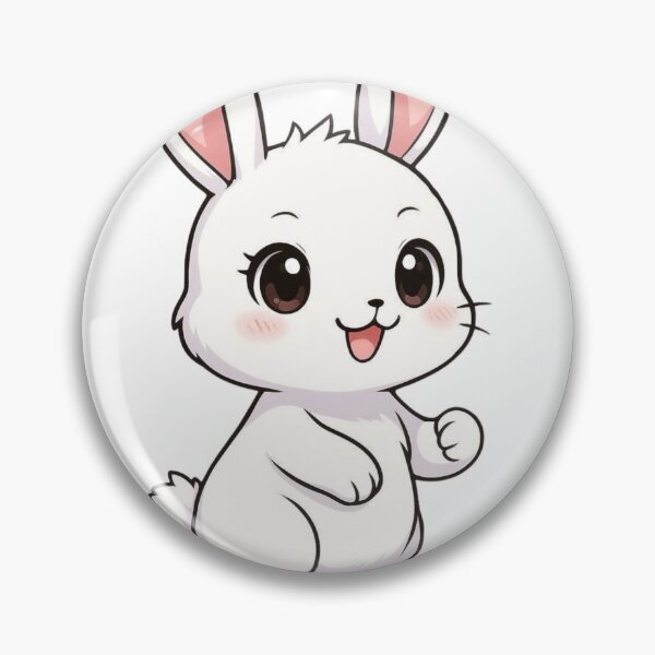Item preview, Happy White Bunny Sticker designed and sold by nyxium-art.