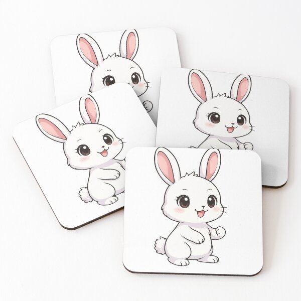 Item preview, Happy White Bunny Sticker designed and sold by nyxium-art.