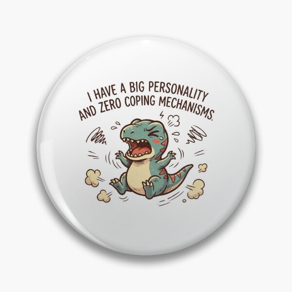 Item preview, Zero Coping Mechanisms Dinosaur Sticker: Funny Big Personality T-Rex Art designed and sold by Ink & Void Co..