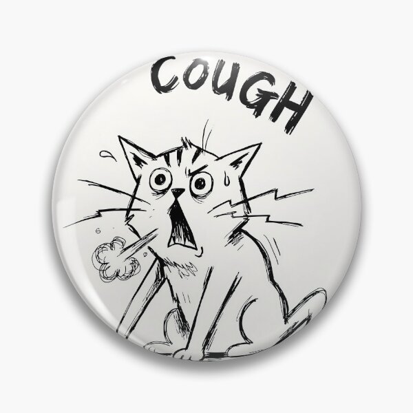 Item preview, Cat Coughing Art Board Print - Funny Cat Meme Doodle designed and sold by Purrfectly  Furr.