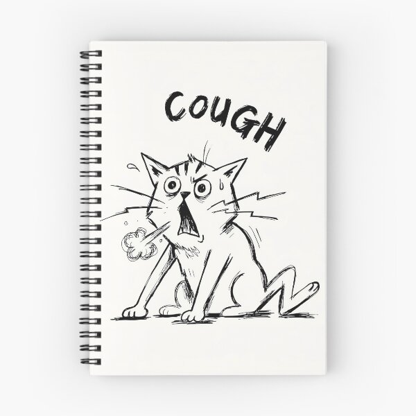 Item preview, Cat Coughing Art Board Print - Funny Cat Meme Doodle designed and sold by Purrfectly  Furr.