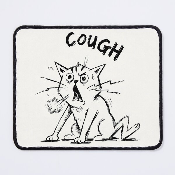 Item preview, Cat Coughing Art Board Print - Funny Cat Meme Doodle designed and sold by Purrfectly  Furr.
