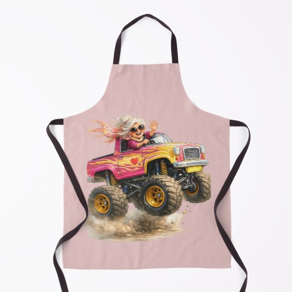 Item preview, Cool Granny in Her Pink Monster Truck — Fun Little Old Lady Cartoon designed and sold by kornkobart.