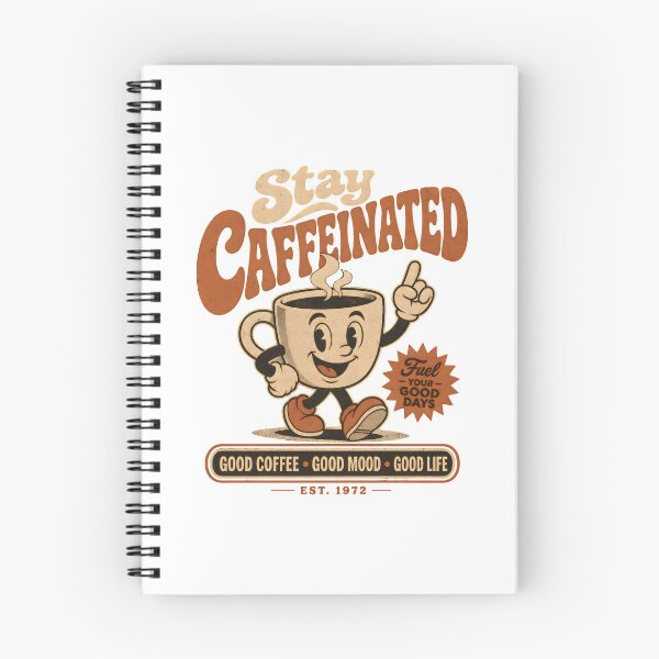 Item preview, Stay Caffeinated Funny Coffee Cartoon Mascot vintage ad designed and sold by LD ART.