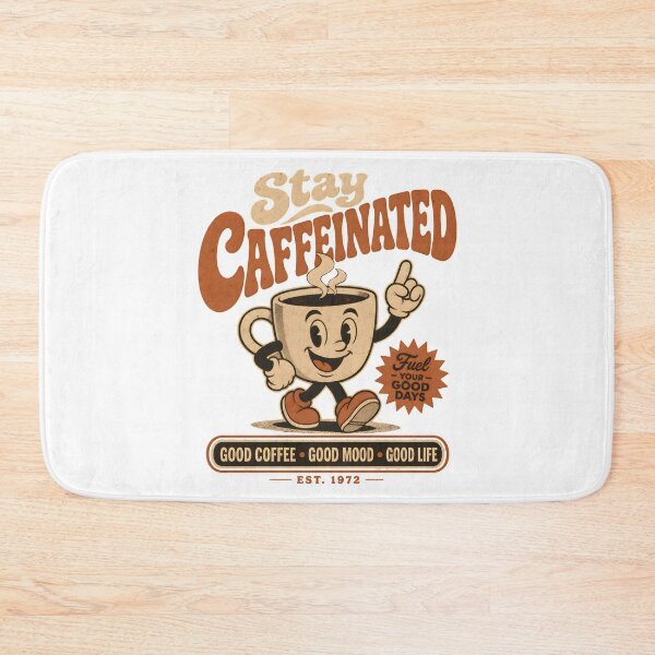 Item preview, Stay Caffeinated Funny Coffee Cartoon Mascot vintage ad designed and sold by LD ART.