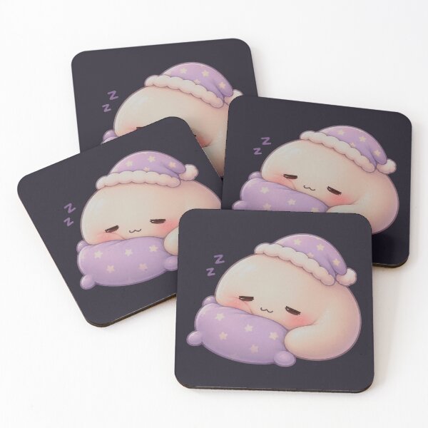 Item preview, Sleepy Mochi Cuddling a Pillow designed and sold by ImagenFusionP.