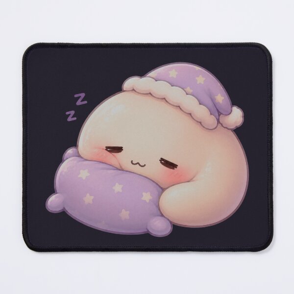Item preview, Sleepy Mochi Cuddling a Pillow designed and sold by ImagenFusionP.