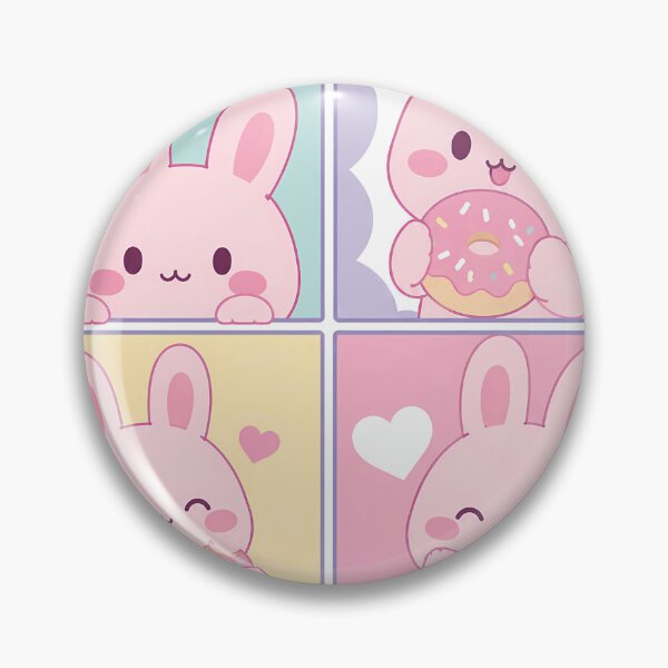 Item preview, Kawaii Bunny Eating Donuts Pop Panels designed and sold by Gift Phrase Studio.