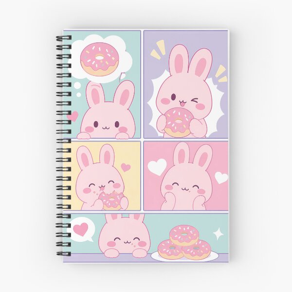 Item preview, Kawaii Bunny Eating Donuts Pop Panels designed and sold by Gift Phrase Studio.
