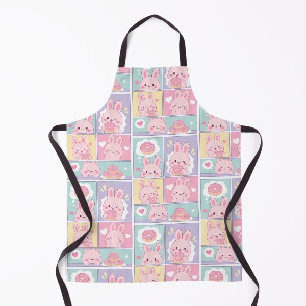 Item preview, Kawaii Bunny Eating Donuts Pop Panels designed and sold by Gift Phrase Studio.